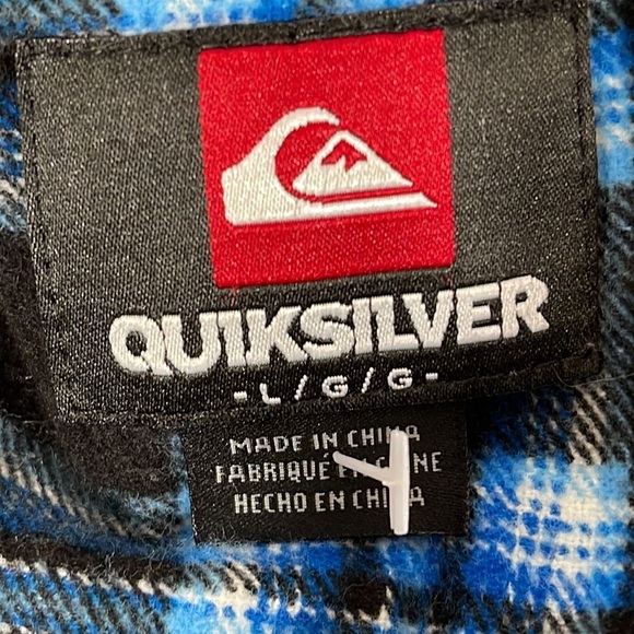 QUIKSILVER Flannel Button Down Shirt Size Large - Picture 7 of 8